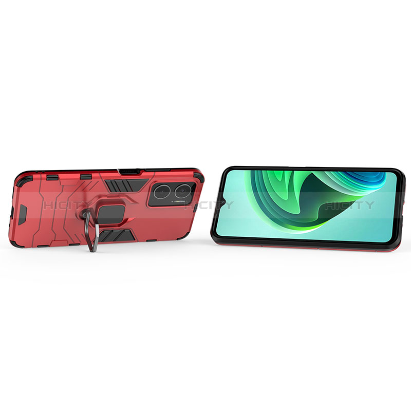 Custodia Silicone e Plastica Opaca Cover con Magnetico Anello Supporto KC1 per Xiaomi Redmi 11 Prime 5G