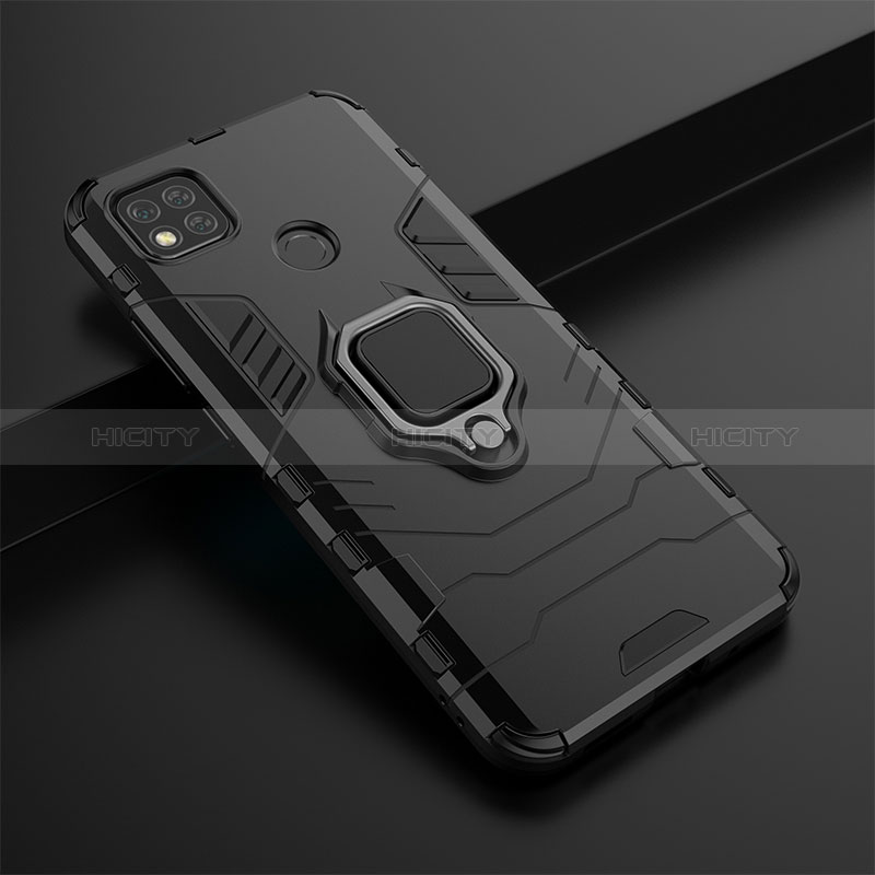 Custodia Silicone e Plastica Opaca Cover con Magnetico Anello Supporto KC1 per Xiaomi Redmi 9 Activ