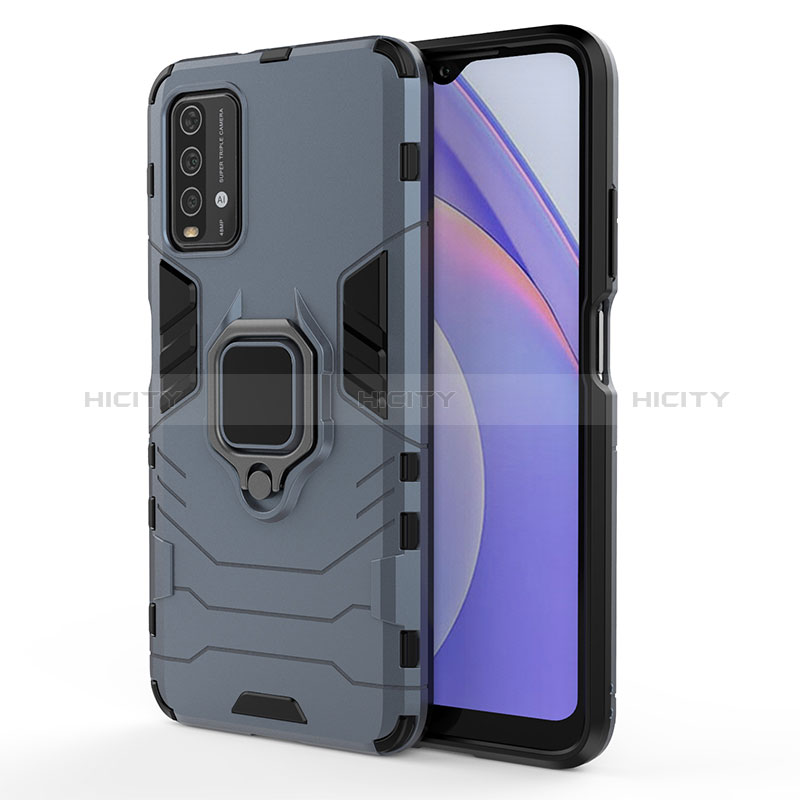 Custodia Silicone e Plastica Opaca Cover con Magnetico Anello Supporto KC1 per Xiaomi Redmi 9 Power