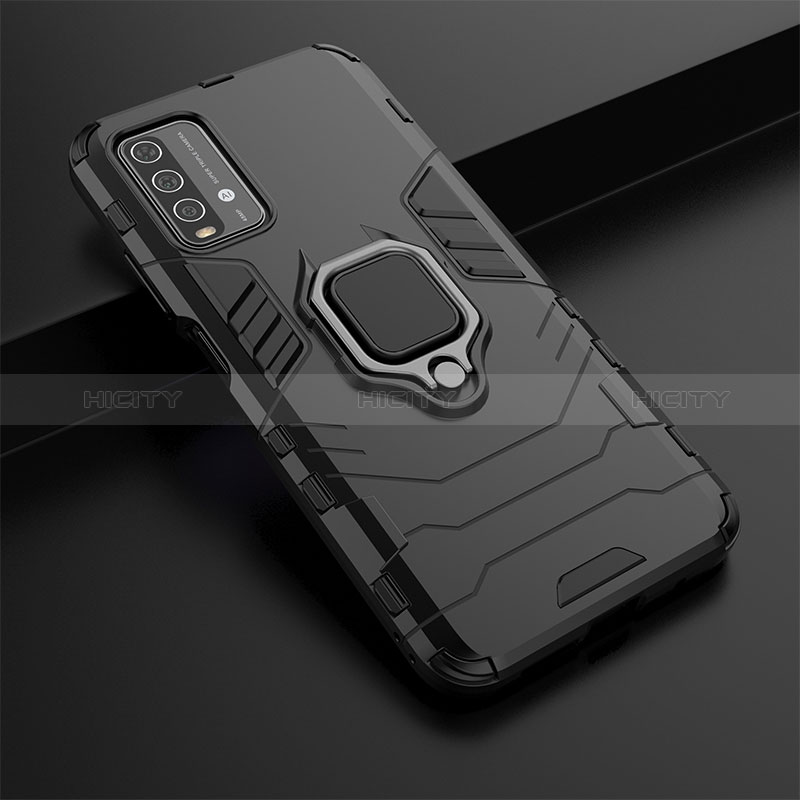 Custodia Silicone e Plastica Opaca Cover con Magnetico Anello Supporto KC1 per Xiaomi Redmi 9 Power