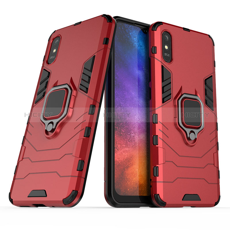 Custodia Silicone e Plastica Opaca Cover con Magnetico Anello Supporto KC1 per Xiaomi Redmi 9AT