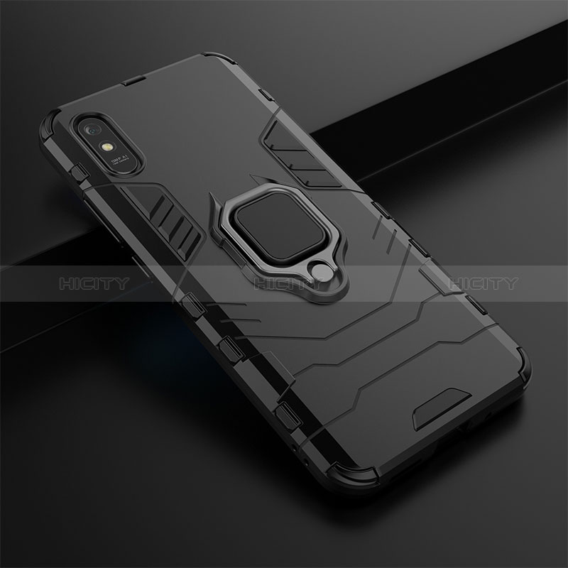 Custodia Silicone e Plastica Opaca Cover con Magnetico Anello Supporto KC1 per Xiaomi Redmi 9i