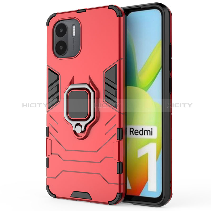 Custodia Silicone e Plastica Opaca Cover con Magnetico Anello Supporto KC1 per Xiaomi Redmi A2 Plus