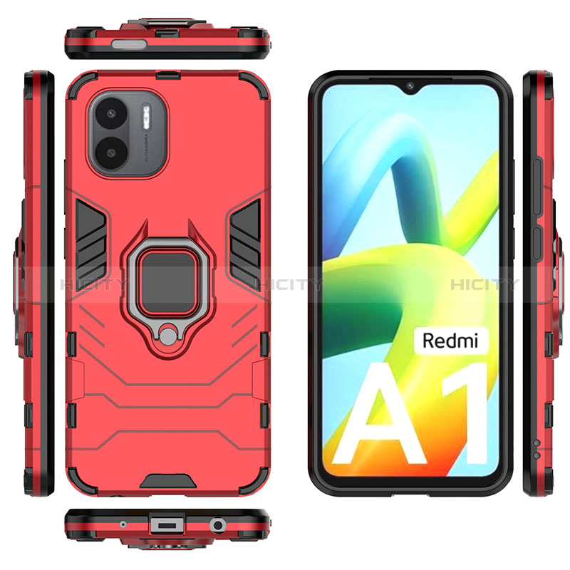 Custodia Silicone e Plastica Opaca Cover con Magnetico Anello Supporto KC1 per Xiaomi Redmi A2 Plus