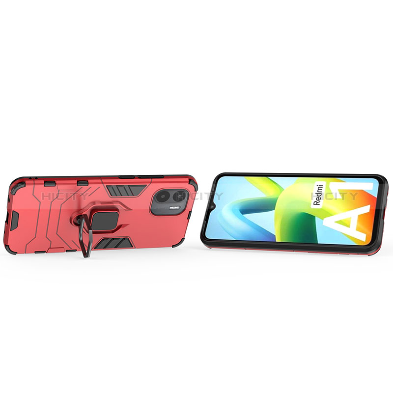 Custodia Silicone e Plastica Opaca Cover con Magnetico Anello Supporto KC1 per Xiaomi Redmi A2 Plus