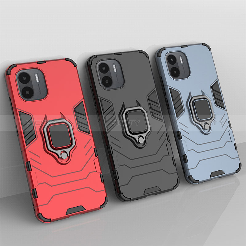 Custodia Silicone e Plastica Opaca Cover con Magnetico Anello Supporto KC1 per Xiaomi Redmi A2 Plus