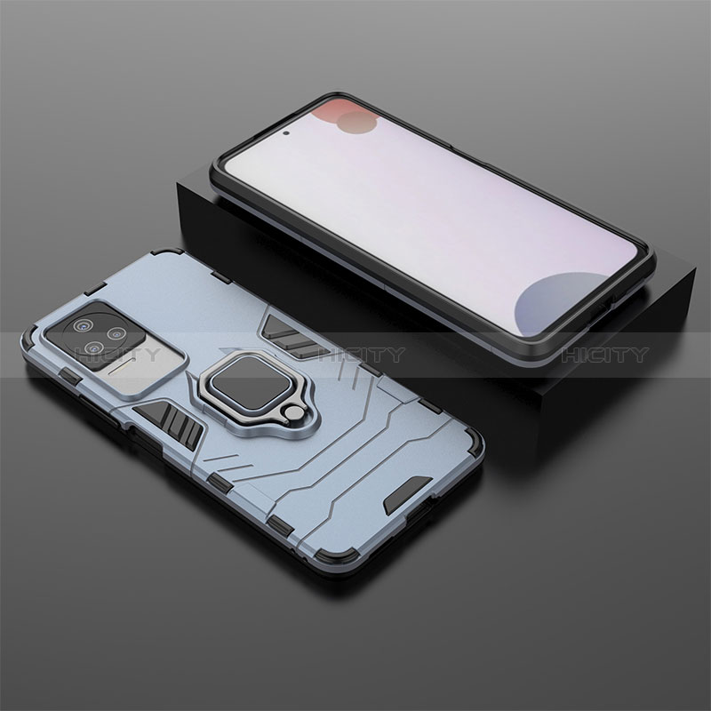 Custodia Silicone e Plastica Opaca Cover con Magnetico Anello Supporto KC1 per Xiaomi Redmi K50 5G