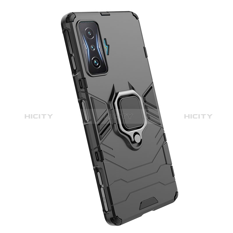 Custodia Silicone e Plastica Opaca Cover con Magnetico Anello Supporto KC1 per Xiaomi Redmi K50 Gaming 5G