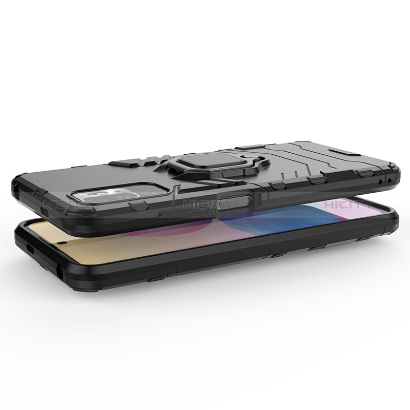 Custodia Silicone e Plastica Opaca Cover con Magnetico Anello Supporto KC1 per Xiaomi Redmi Note 10 5G