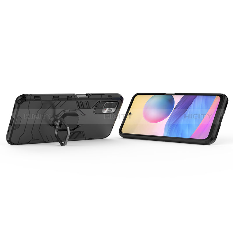 Custodia Silicone e Plastica Opaca Cover con Magnetico Anello Supporto KC1 per Xiaomi Redmi Note 10 5G