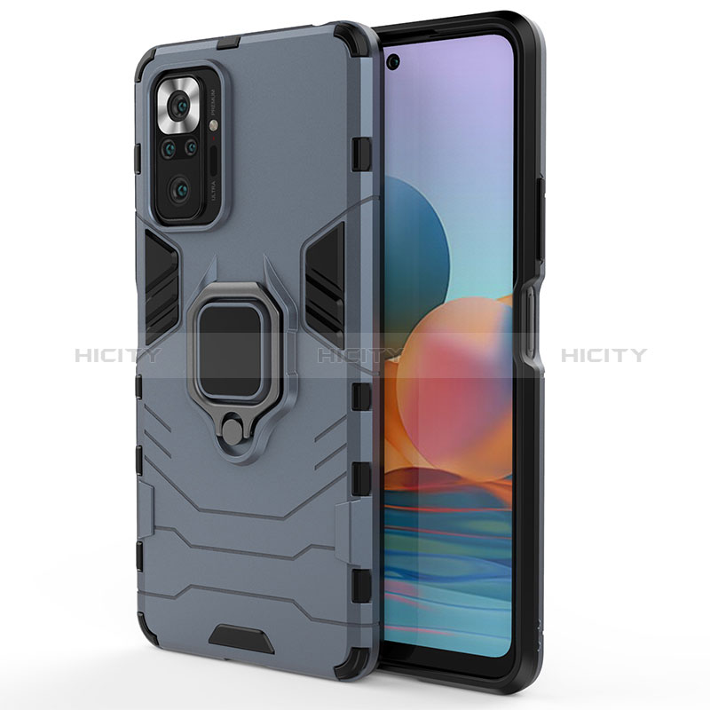 Custodia Silicone e Plastica Opaca Cover con Magnetico Anello Supporto KC1 per Xiaomi Redmi Note 10 Pro 4G