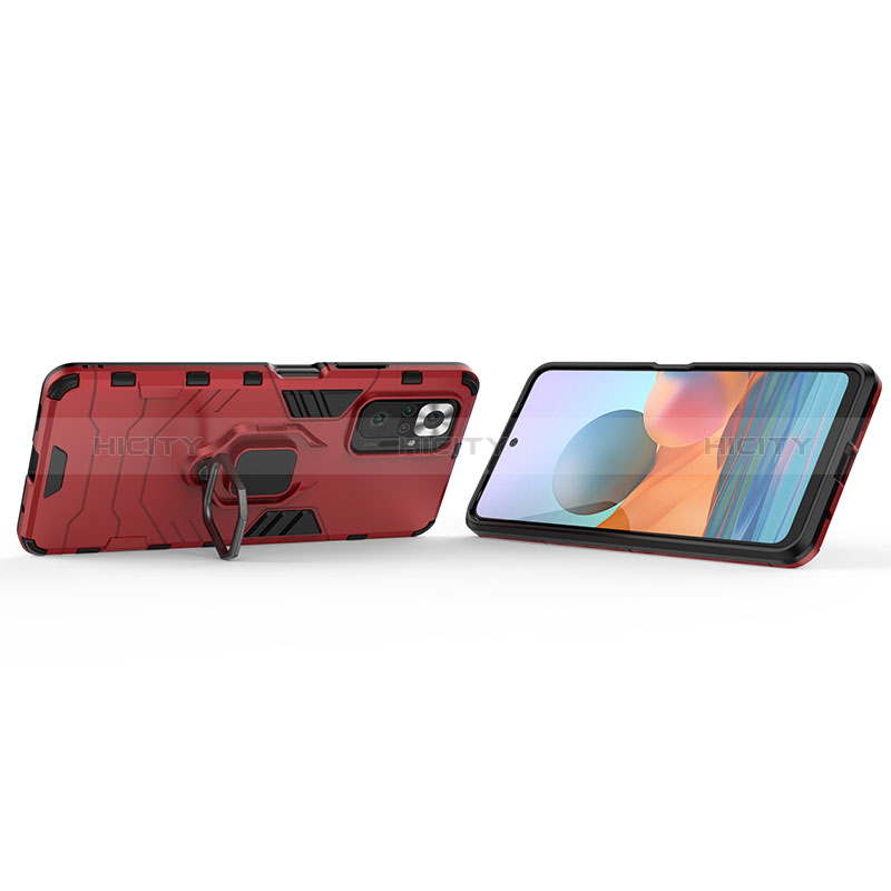 Custodia Silicone e Plastica Opaca Cover con Magnetico Anello Supporto KC1 per Xiaomi Redmi Note 10 Pro 4G