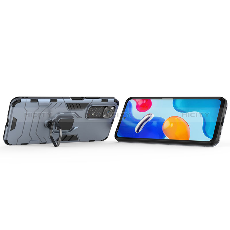 Custodia Silicone e Plastica Opaca Cover con Magnetico Anello Supporto KC1 per Xiaomi Redmi Note 11 4G (2022)