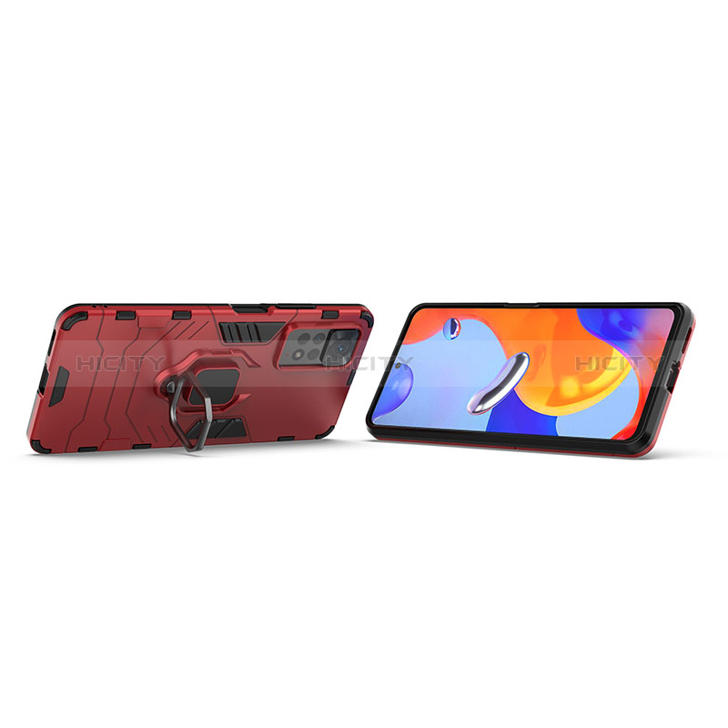 Custodia Silicone e Plastica Opaca Cover con Magnetico Anello Supporto KC1 per Xiaomi Redmi Note 11 Pro 5G
