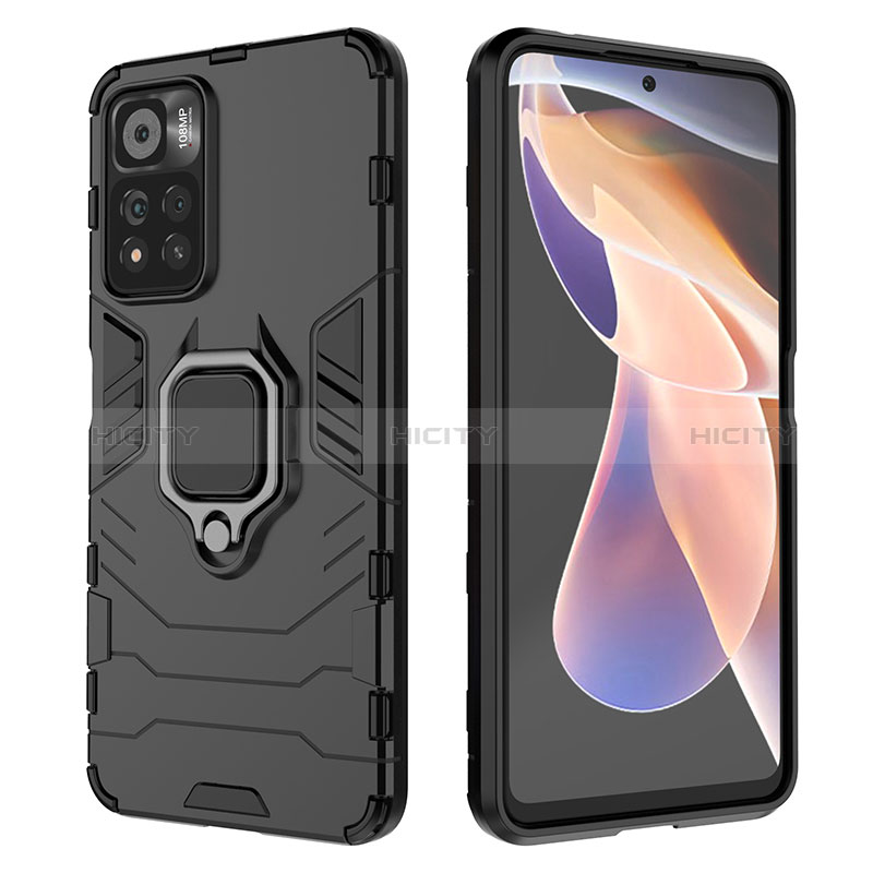 Custodia Silicone e Plastica Opaca Cover con Magnetico Anello Supporto KC1 per Xiaomi Redmi Note 11 Pro+ Plus 5G