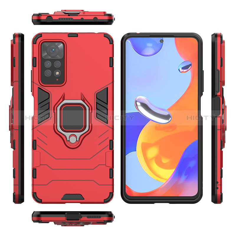 Custodia Silicone e Plastica Opaca Cover con Magnetico Anello Supporto KC1 per Xiaomi Redmi Note 12 Pro 4G