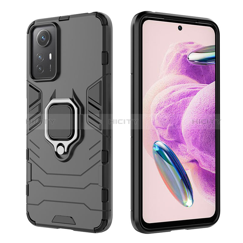 Custodia Silicone e Plastica Opaca Cover con Magnetico Anello Supporto KC1 per Xiaomi Redmi Note 12S