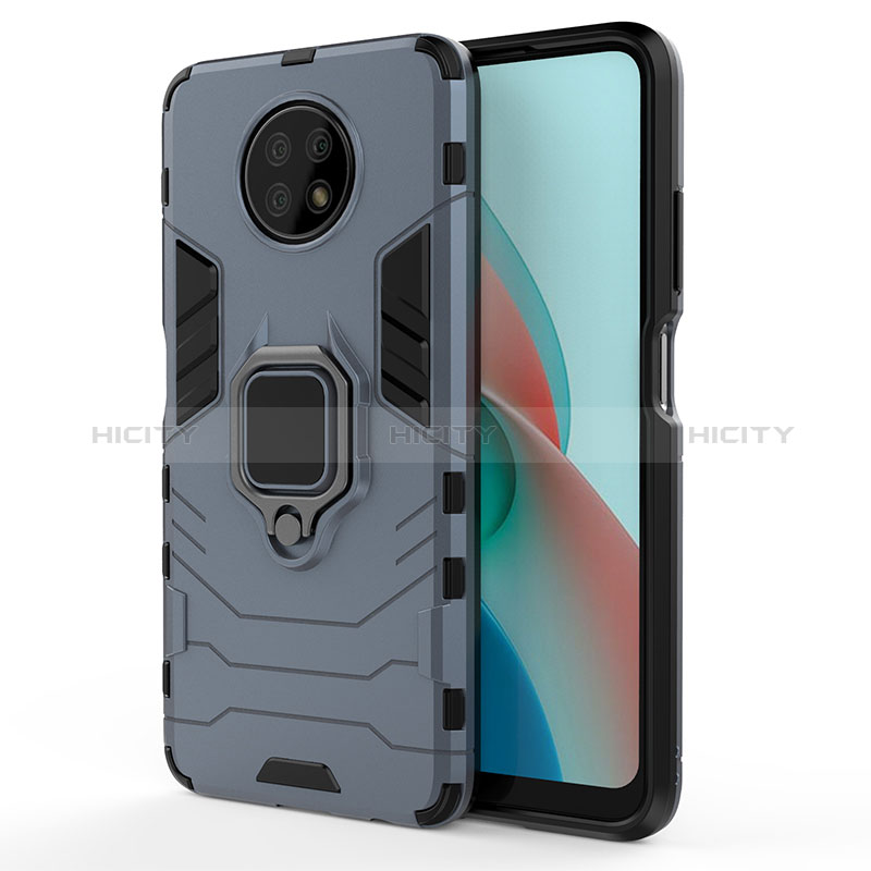 Custodia Silicone e Plastica Opaca Cover con Magnetico Anello Supporto KC1 per Xiaomi Redmi Note 9 5G