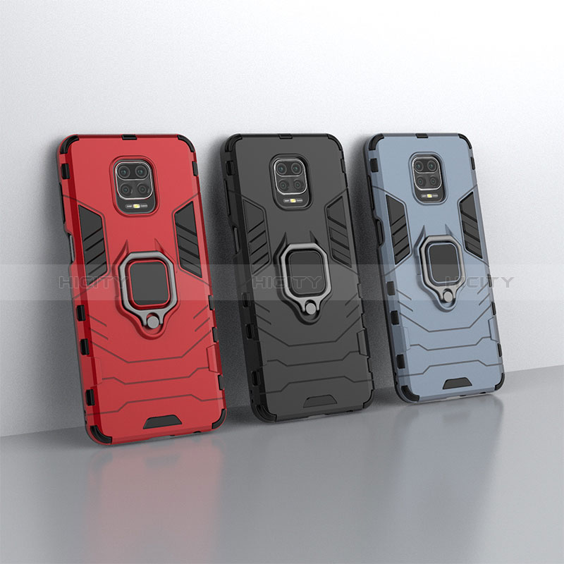 Custodia Silicone e Plastica Opaca Cover con Magnetico Anello Supporto KC1 per Xiaomi Redmi Note 9 Pro Max