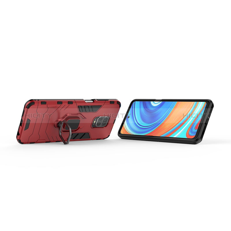 Custodia Silicone e Plastica Opaca Cover con Magnetico Anello Supporto KC1 per Xiaomi Redmi Note 9S