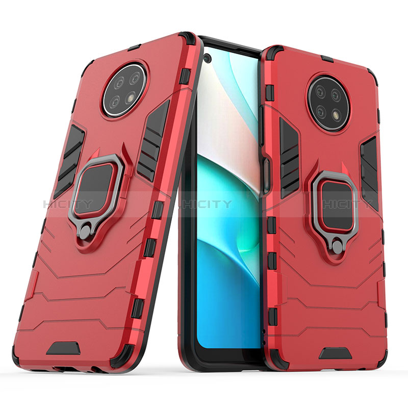 Custodia Silicone e Plastica Opaca Cover con Magnetico Anello Supporto KC1 per Xiaomi Redmi Note 9T 5G