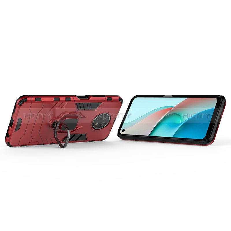 Custodia Silicone e Plastica Opaca Cover con Magnetico Anello Supporto KC1 per Xiaomi Redmi Note 9T 5G