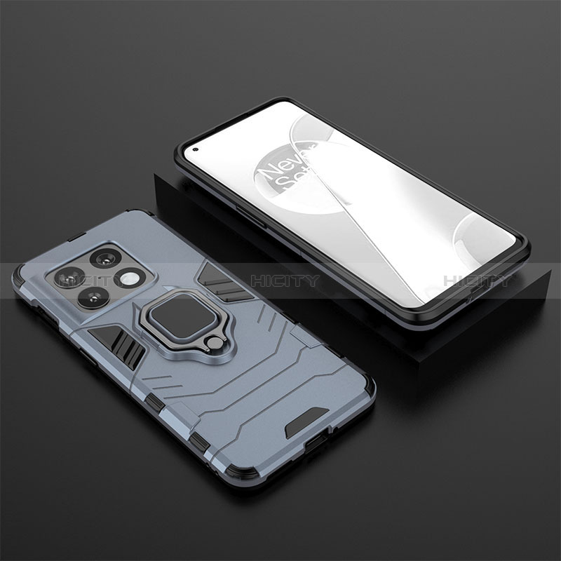 Custodia Silicone e Plastica Opaca Cover con Magnetico Anello Supporto KC2 per OnePlus 10 Pro 5G