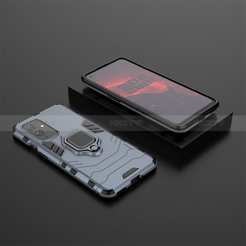 Custodia Silicone e Plastica Opaca Cover con Magnetico Anello Supporto KC2 per OnePlus 9 5G