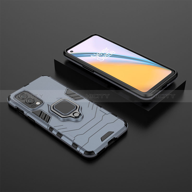 Custodia Silicone e Plastica Opaca Cover con Magnetico Anello Supporto KC2 per OnePlus Nord 2 5G