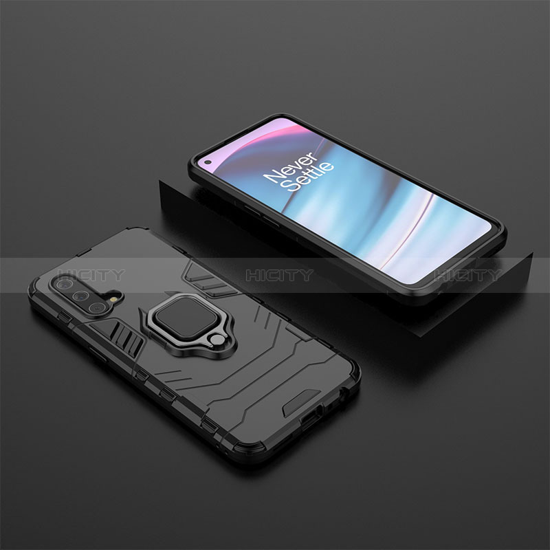 Custodia Silicone e Plastica Opaca Cover con Magnetico Anello Supporto KC2 per OnePlus Nord CE 5G