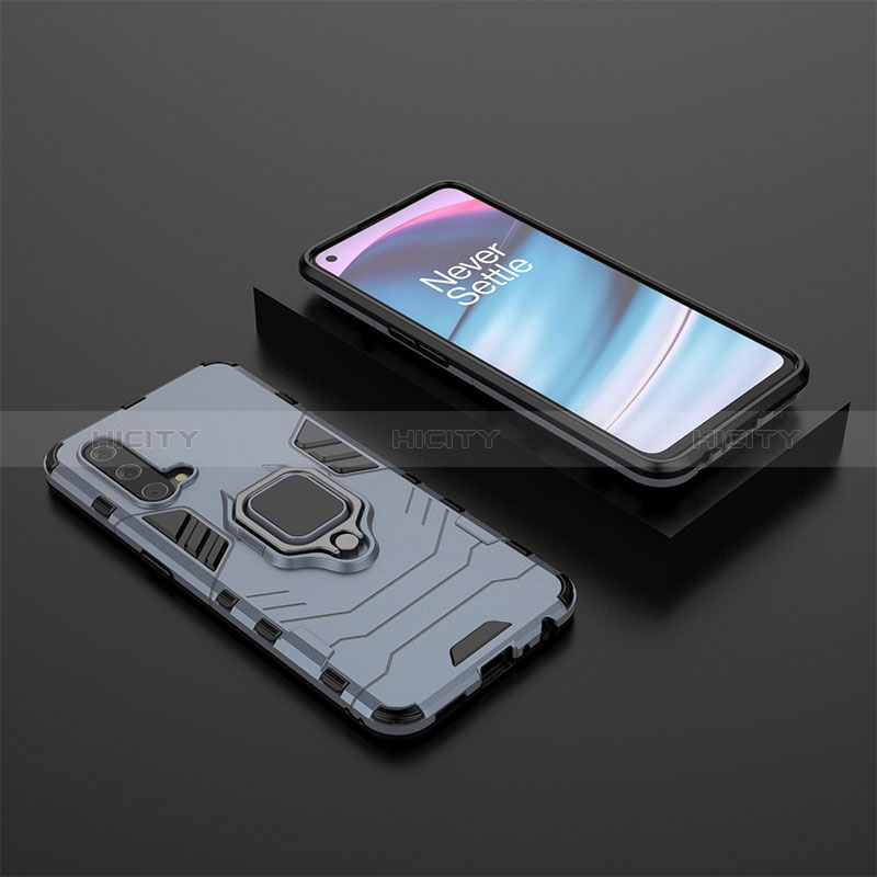 Custodia Silicone e Plastica Opaca Cover con Magnetico Anello Supporto KC2 per OnePlus Nord CE 5G