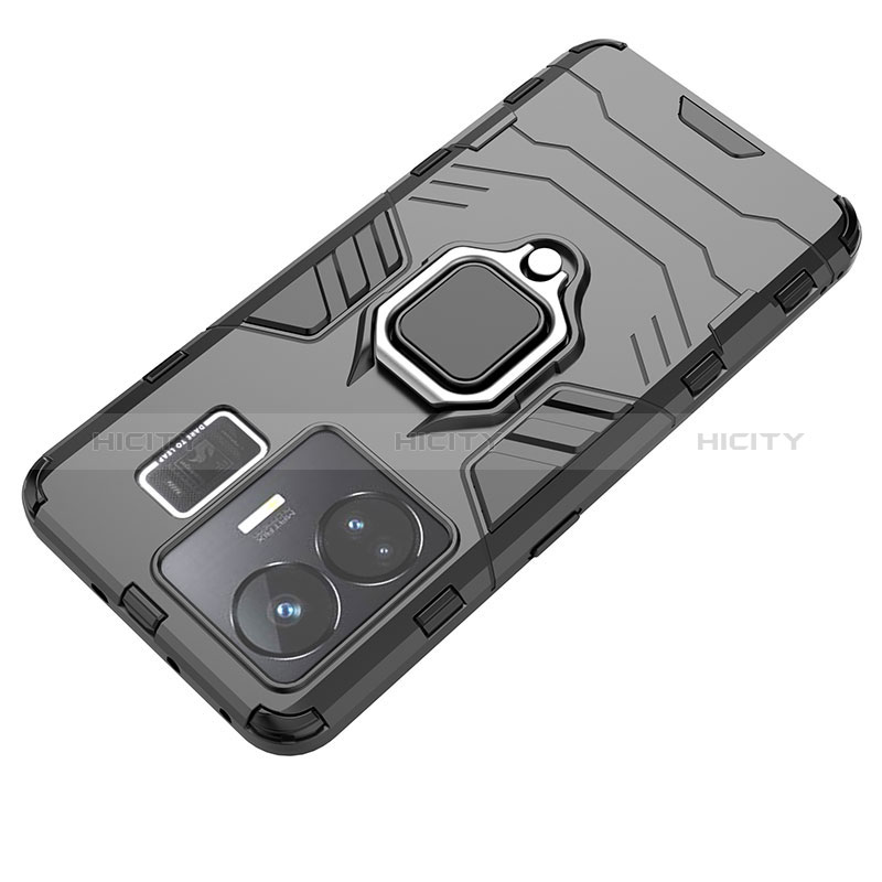 Custodia Silicone e Plastica Opaca Cover con Magnetico Anello Supporto KC2 per Realme GT Neo6 5G