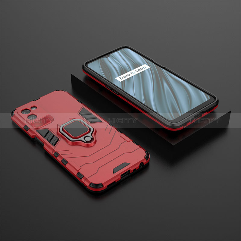 Custodia Silicone e Plastica Opaca Cover con Magnetico Anello Supporto KC2 per Realme V11s 5G