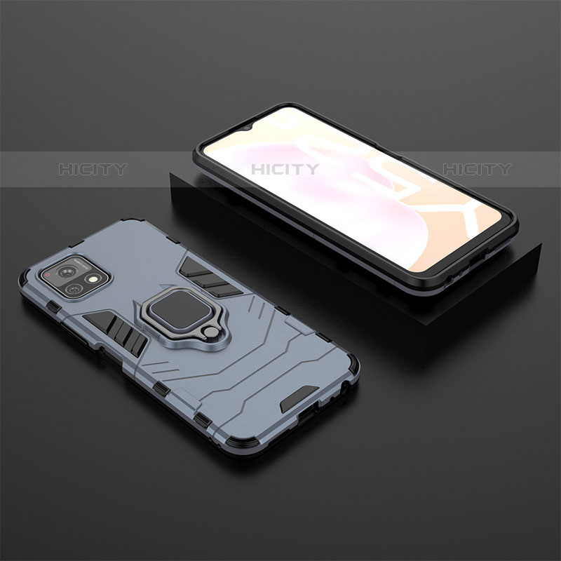 Custodia Silicone e Plastica Opaca Cover con Magnetico Anello Supporto KC2 per Vivo iQOO U3x 5G