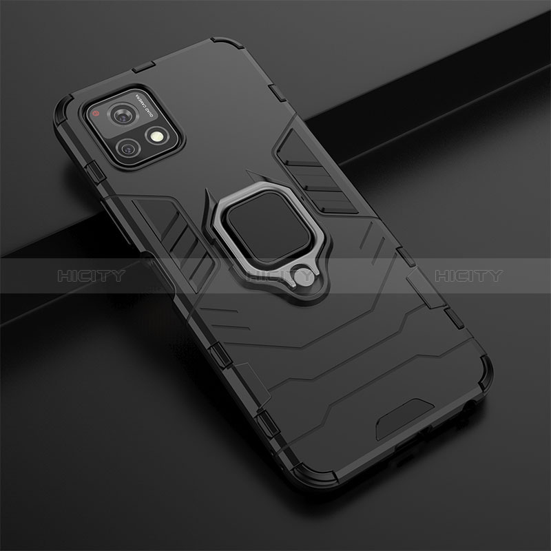 Custodia Silicone e Plastica Opaca Cover con Magnetico Anello Supporto KC2 per Vivo Y72 India