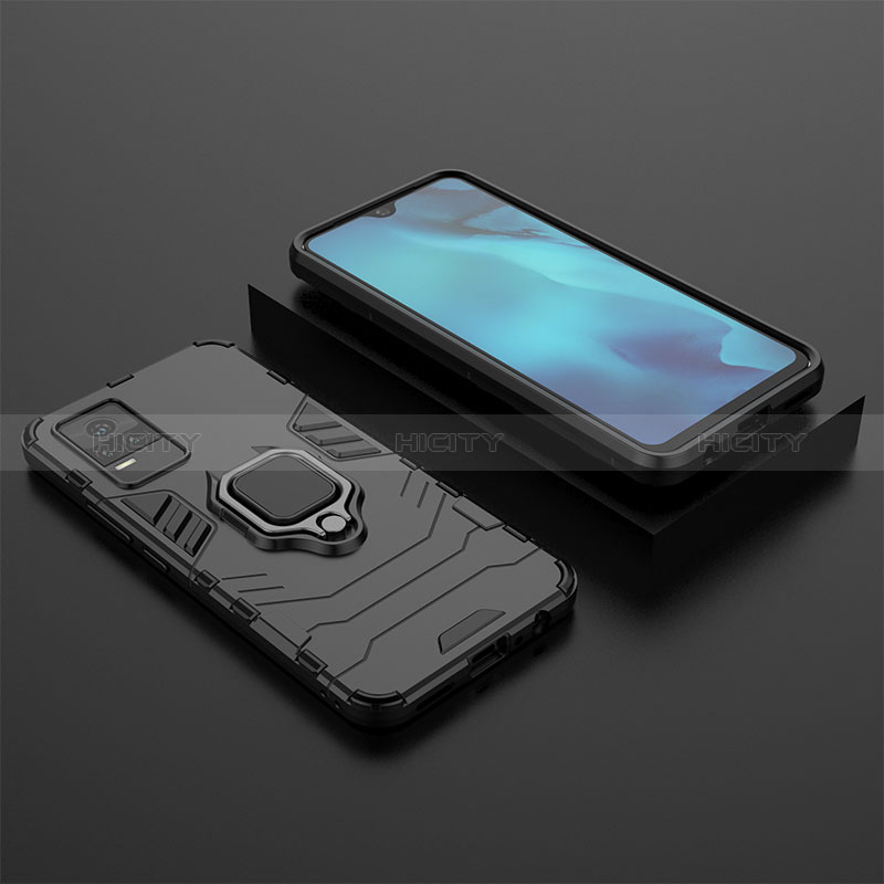 Custodia Silicone e Plastica Opaca Cover con Magnetico Anello Supporto KC2 per Vivo Y73 (2021)