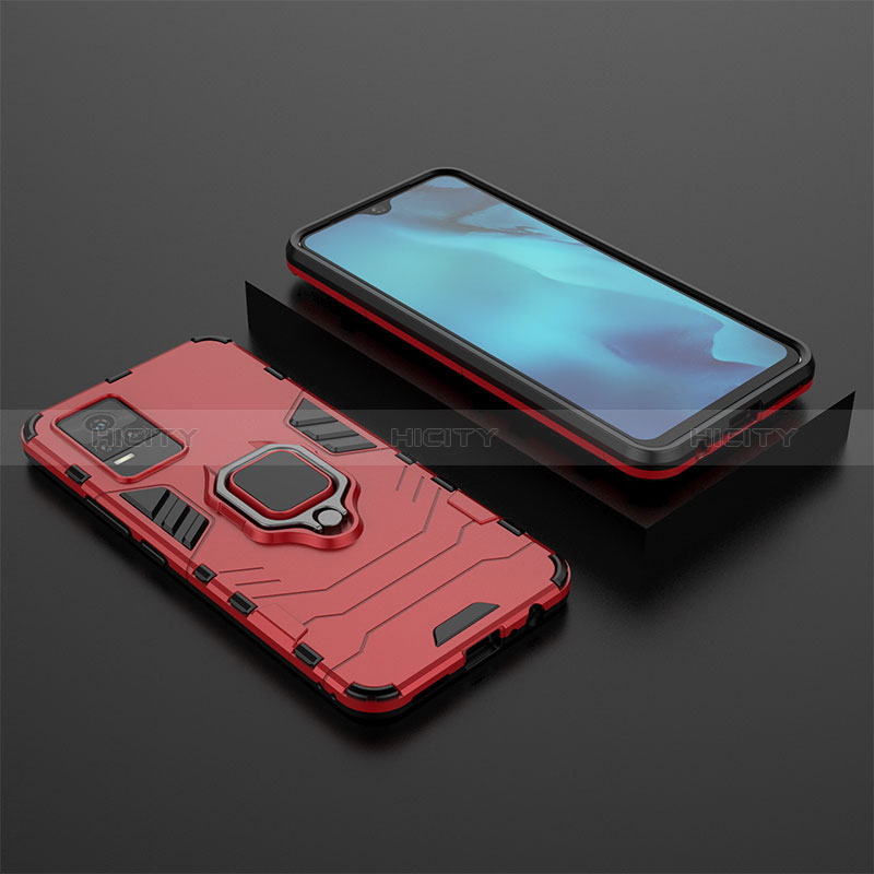 Custodia Silicone e Plastica Opaca Cover con Magnetico Anello Supporto KC2 per Vivo Y73 (2021)