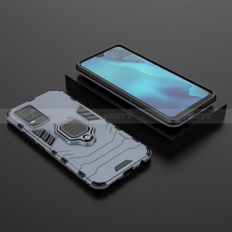 Custodia Silicone e Plastica Opaca Cover con Magnetico Anello Supporto KC2 per Vivo Y73 (2021)