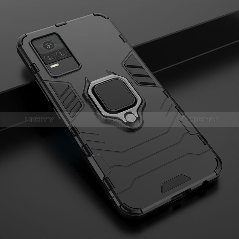 Custodia Silicone e Plastica Opaca Cover con Magnetico Anello Supporto KC2 per Vivo Y73 (2021)