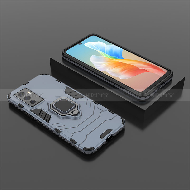 Custodia Silicone e Plastica Opaca Cover con Magnetico Anello Supporto KC2 per Vivo Y75 4G