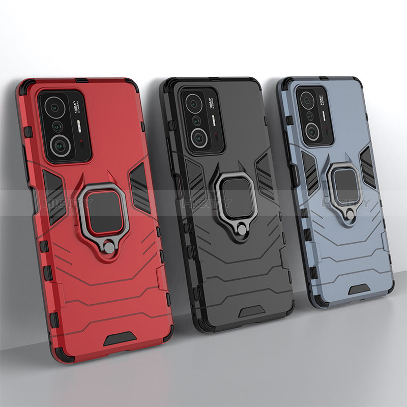 Custodia Silicone e Plastica Opaca Cover con Magnetico Anello Supporto KC2 per Xiaomi Mi 11T 5G