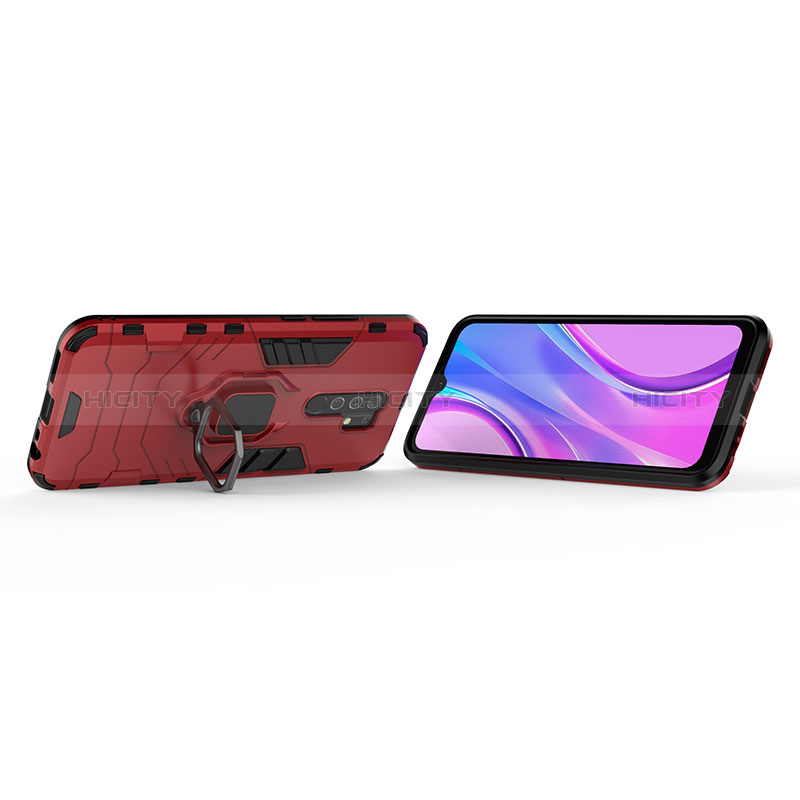 Custodia Silicone e Plastica Opaca Cover con Magnetico Anello Supporto KC2 per Xiaomi Poco M2