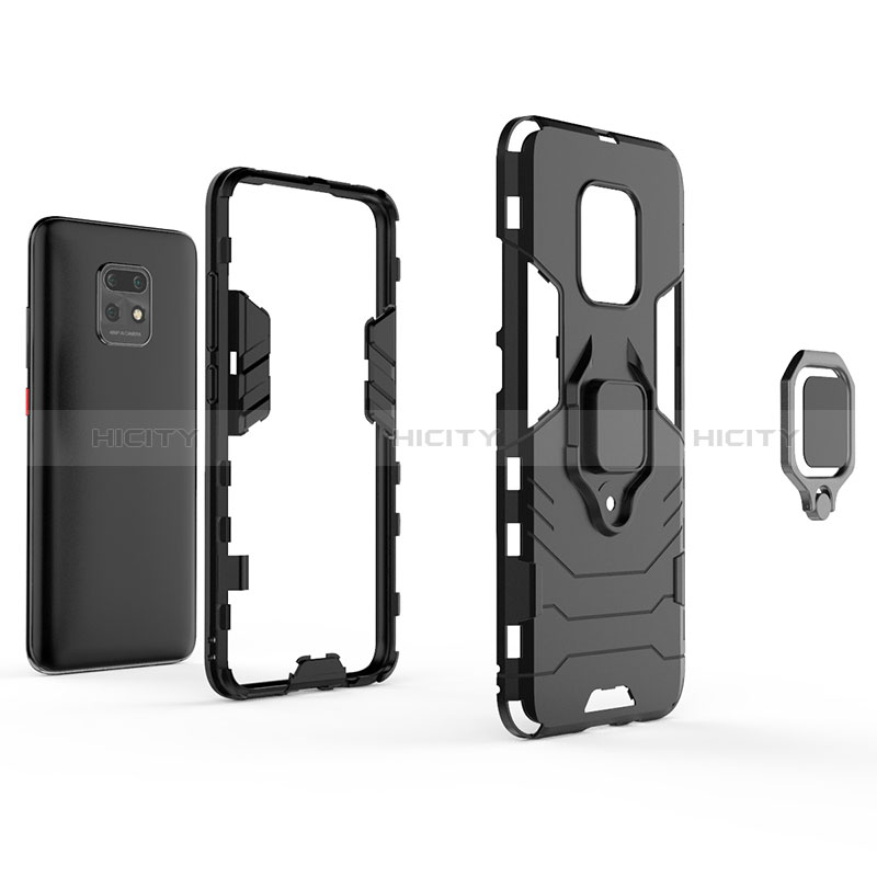 Custodia Silicone e Plastica Opaca Cover con Magnetico Anello Supporto KC2 per Xiaomi Redmi 10X Pro 5G