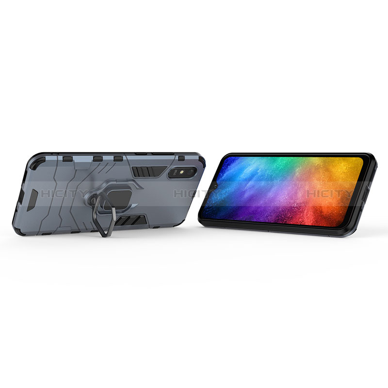 Custodia Silicone e Plastica Opaca Cover con Magnetico Anello Supporto KC2 per Xiaomi Redmi 9A