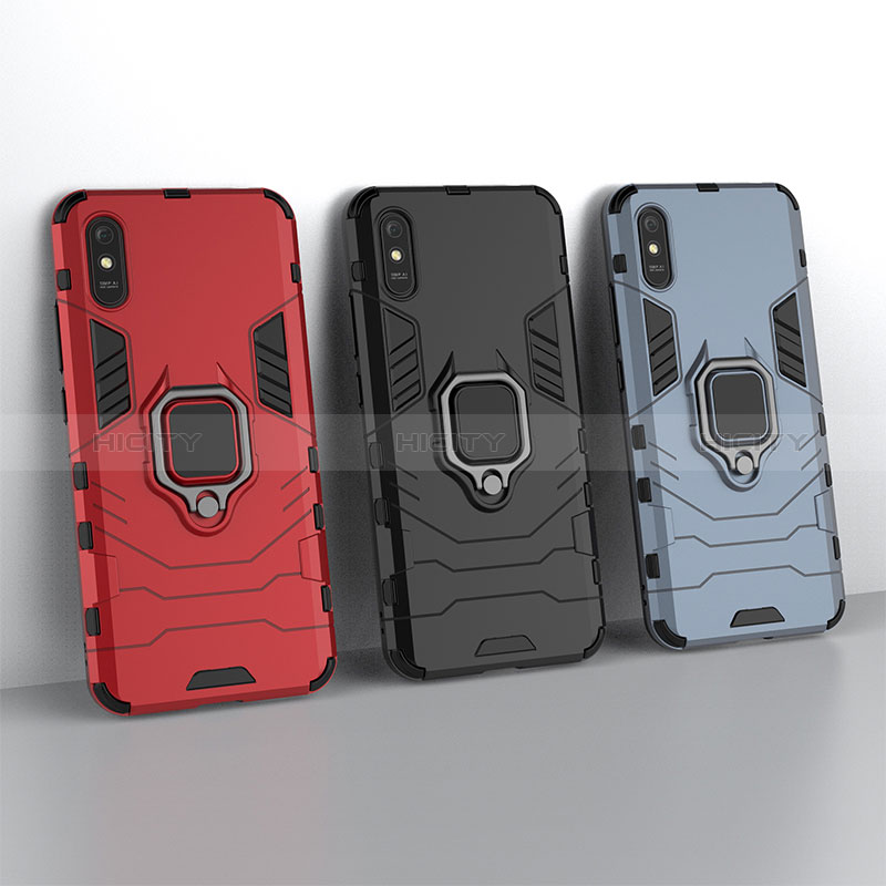 Custodia Silicone e Plastica Opaca Cover con Magnetico Anello Supporto KC2 per Xiaomi Redmi 9A