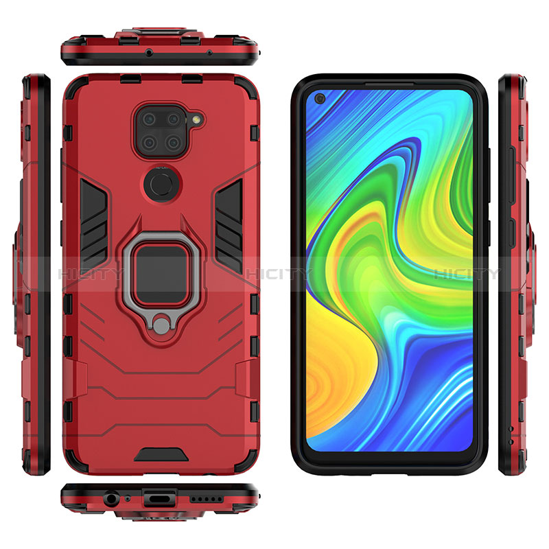 Custodia Silicone e Plastica Opaca Cover con Magnetico Anello Supporto KC2 per Xiaomi Redmi Note 9