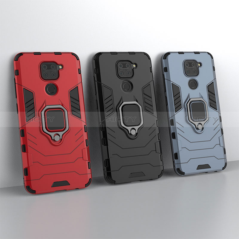 Custodia Silicone e Plastica Opaca Cover con Magnetico Anello Supporto KC2 per Xiaomi Redmi Note 9