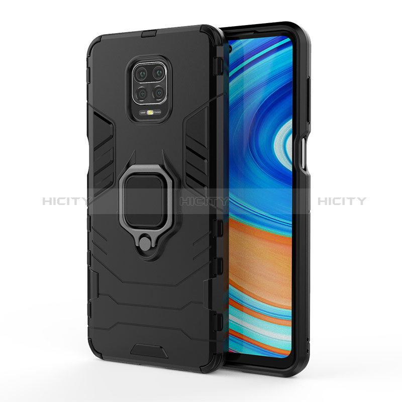 Custodia Silicone e Plastica Opaca Cover con Magnetico Anello Supporto KC2 per Xiaomi Redmi Note 9 Pro