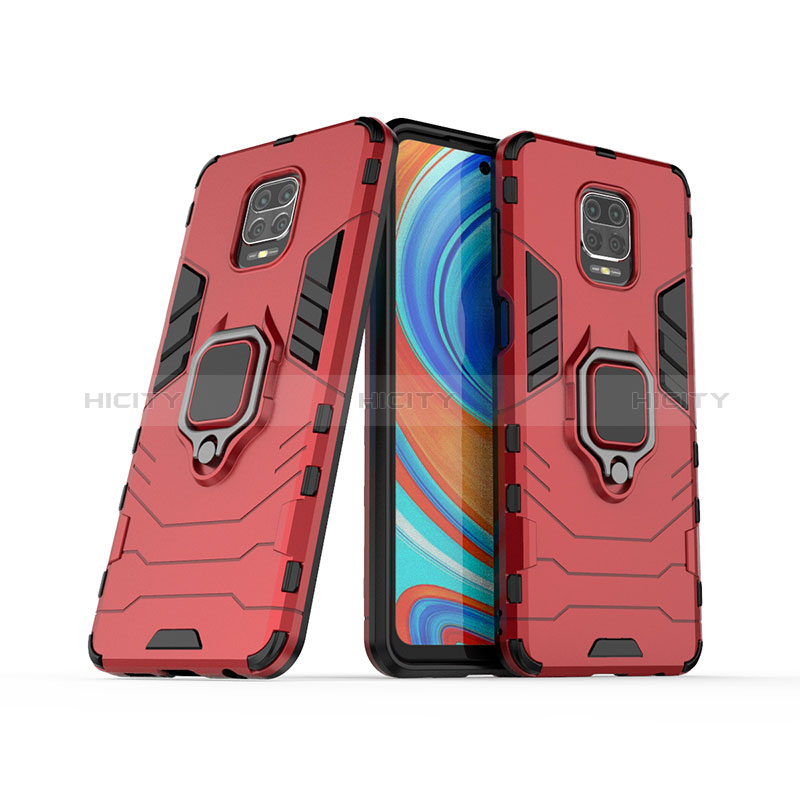 Custodia Silicone e Plastica Opaca Cover con Magnetico Anello Supporto KC2 per Xiaomi Redmi Note 9 Pro Max