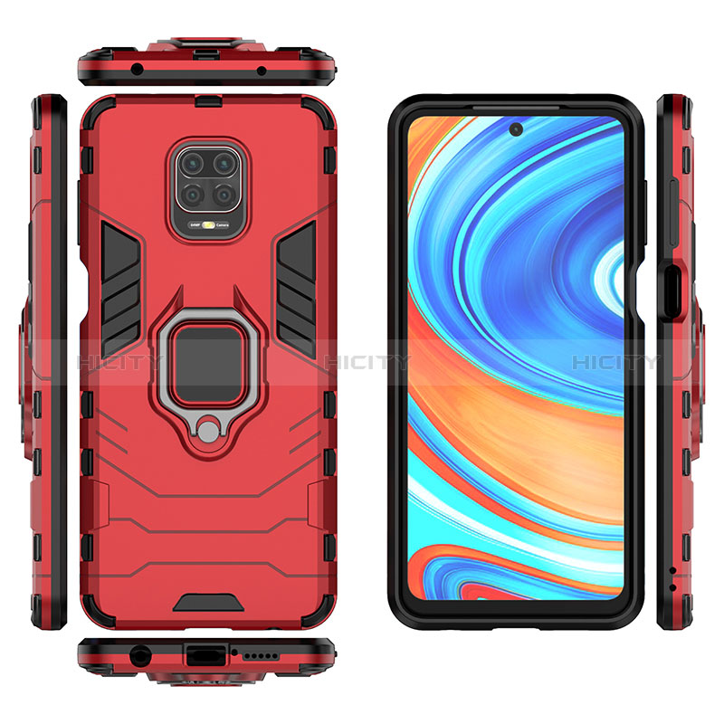 Custodia Silicone e Plastica Opaca Cover con Magnetico Anello Supporto KC2 per Xiaomi Redmi Note 9 Pro Max